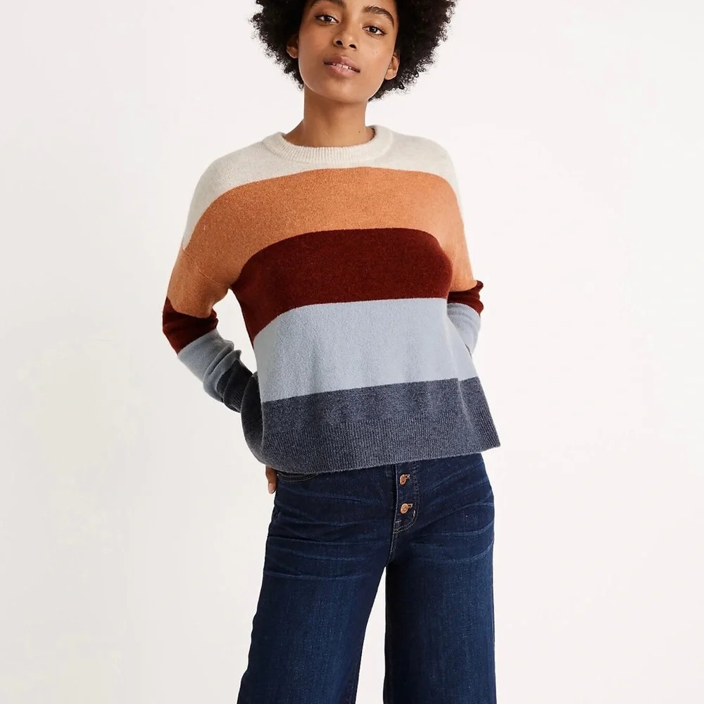Madewell Crofton Retro Striped Pullover Sweater in Coziest Yarn XXsmall Women’s